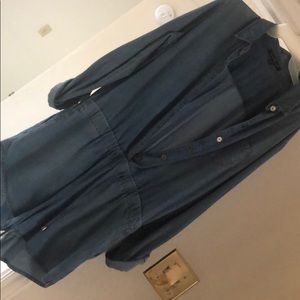 Blue jean jumpsuit shorts